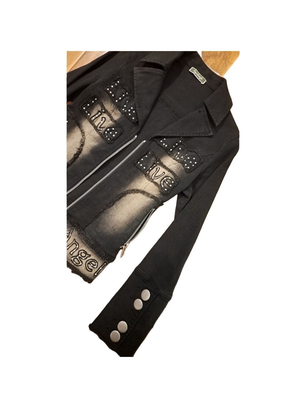 By deep Los Angeles Stylish Black Jean Jacket. Size Small